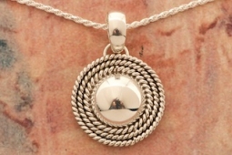 Artie Yellowhorse Sterling Silver Native American Pendant